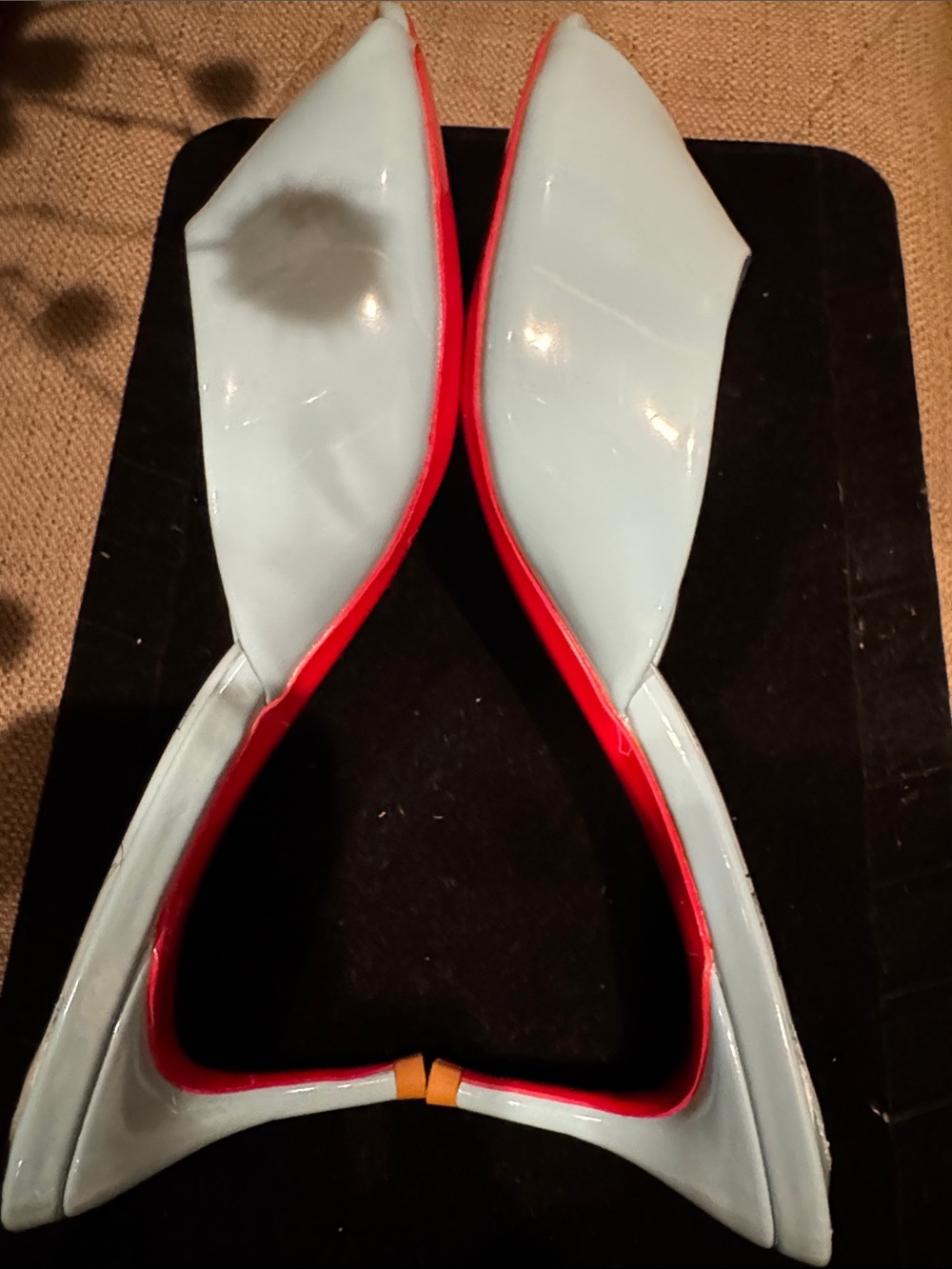 Christian Louboutin Red Bottoms Tiffany Blue Patent Leather Kitten Heels - Picture 12 of 14